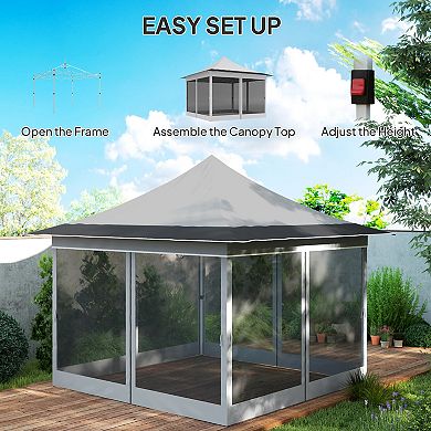 Outsunny 12 x 12 ft. Pop Up Canopy Tent, Instant Shelter