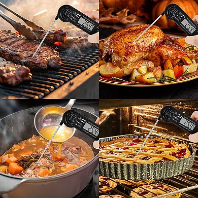 Digital Meat Thermometer, Foldable Instant Read Food Cooking Thermometer 6.4x1.7x0.8 inch