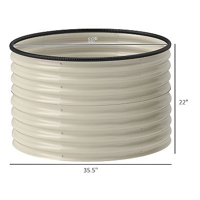 Outsunny Raised Garden Beds, Set of 2 Galvanized Planter Boxes