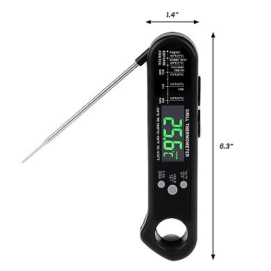 Digital Instant Read Meat Thermometer, 2 in 1 Dual Probe Thermometer 6.3x1.4x1 inch