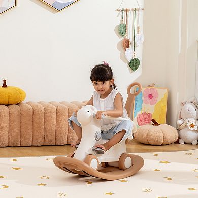 Qaba 4-in-1 Rocking Horse with Detachable Balance Board for 2-5 Years