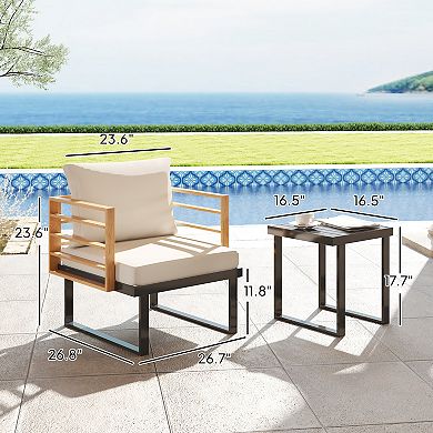 Outsunny Metal Outdoor Bistro Set, Small Patio Set with Cushions