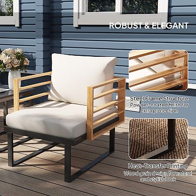 Outsunny Metal Outdoor Bistro Set, Small Patio Set with Cushions