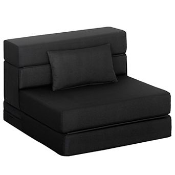 HOMCOM Folding Sofa Bed, Sleeper Chair with Pillow