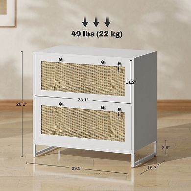 Vinsetto Filing Cabinet with Hanging Bar for Letter A4 Legal Size