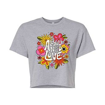 Juniors' The Beatles All You Need Is Love Cropped Tee