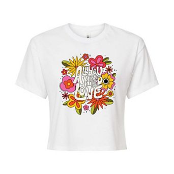 Juniors' The Beatles All You Need Is Love Cropped Tee