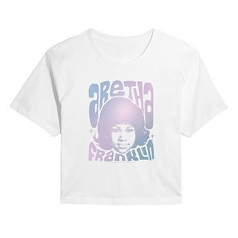 Juniors' Aretha Franklin Cropped Tee