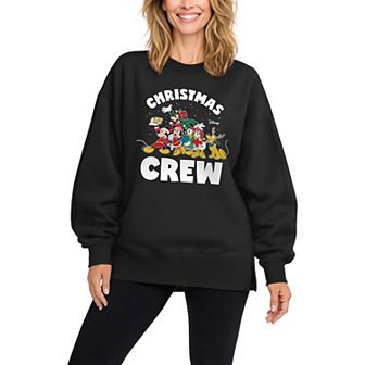 Women's Disney Christmas Crew Oversized Fleece Crew Sweatshirt