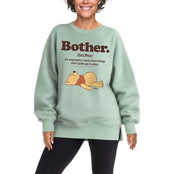 Women's Disney's Winnie The Pooh Bother Oversized Fleece Crew Sweatshirt