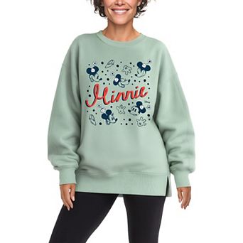 Women's Disney's Minnie Mouse Speckle Oversized Fleece Crew Sweatshirt
