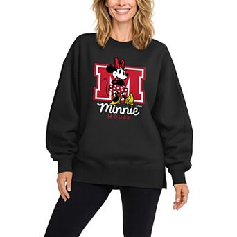 Women's Disney's Minnie Mouse Collegiate Oversized Fleece Crew Sweatshirt