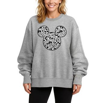 Women's Disney's Mickey Mouse Oversized Fleece Crew Sweatshirt