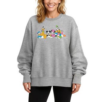 Women's Disney Mickey & Friends Oversized Fleece Crew Sweatshirt