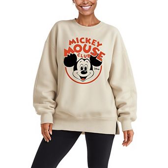 Women's Disney's Mickey Mouse Club Vintage Oversized Fleece Crew Sweatshirt