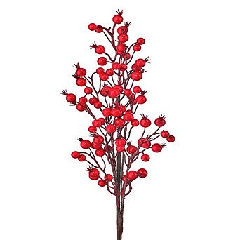 23" Waterproof Mini Crabapple Spray Christmas Decoration