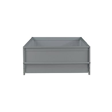 Whisen Twin Size Floor Bed with Door and Built-in Book Rack on Headboard