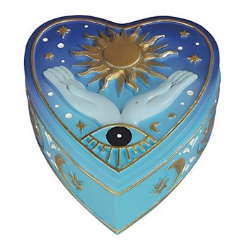 FC Design 5"W Blue Celestial Heart Trinket Box Decoration Home Room Decor