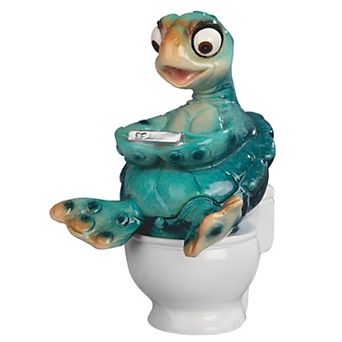 FC Design 4.25"H Blue Sea Turtle Reading on Toilet Figurine Decoration Home Room Decor