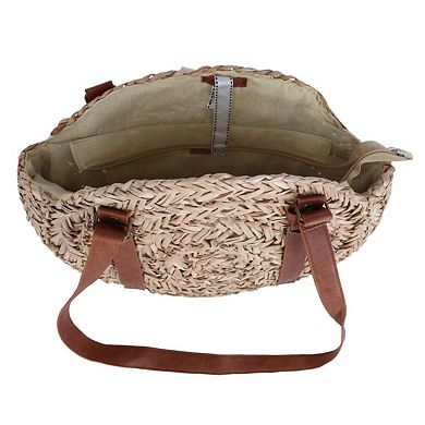 Bay Sky Women's Round Seagrass Shoulder Handbag