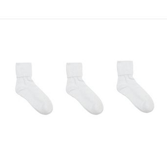 Jefferies Socks Women's Cotton Turn Cuff Sock (Pack of 3)