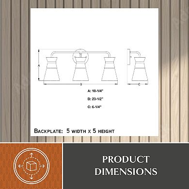 Harper 3 Light Gold Brass Mid-Century Modern Bathroom Vanity Fixture Clear Glass