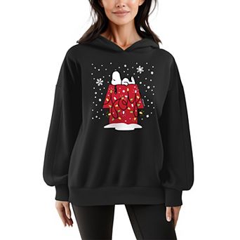 Women's Peanuts Snoopy Oversized Fleece Hoodie Sweatshirt