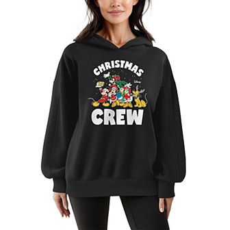 Women's Disney Christmas Crew Oversized Fleece Hoodie Sweatshirt