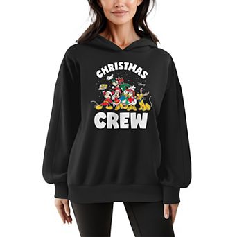 Women's Disney Christmas Crew Oversized Fleece Hoodie Sweatshirt