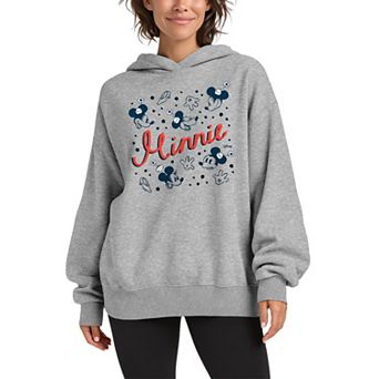 Women's Disney's Minnie Mouse Speckle Oversized Fleece Hoodie Sweatshirt