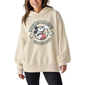 Women's Disney's Mickey Mouse Since 1928 Distressed Oversized Fleece Hoodie Sweatshirt