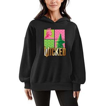 Women's Wicked Glinda & Elphaba Oversized Fleece Hoodie Sweatshirt