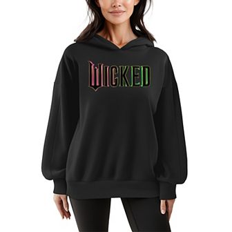 Women's Wicked Theatrical Logo Oversized Fleece Hoodie Sweatshirt