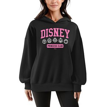 Women's Disney Princesses Oversized Fleece Hoodie Sweatshirt