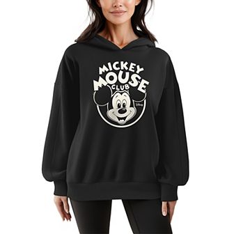 Women's Disney's Mickey Mouse Club Vintage Oversized Fleece Hoodie Sweatshirt