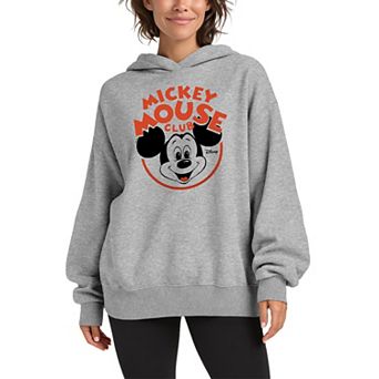 Women's Disney's Mickey Mouse Club Vintage Oversized Fleece Hoodie Sweatshirt