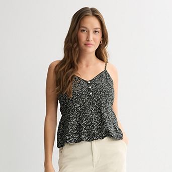 Juniors' SO® Button Tank Top