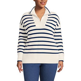 Plus Size Lands' End Drifter Cotton Quarter-Zip Pullover