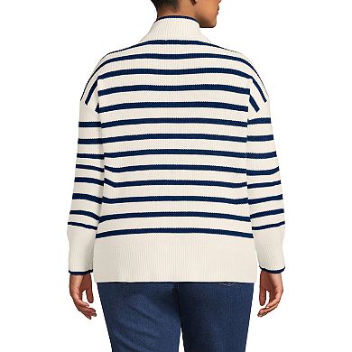 Plus Size Lands' End Drifter Cotton Quarter-Zip Pullover