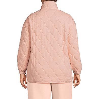 Plus Size Lands' End RainDefense Serious Sweats Quilted Full-Zip Jacket