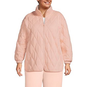 Plus Size Lands' End RainDefense Serious Sweats Quilted Full-Zip Jacket