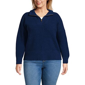Plus Size Lands' End Drift Wedge Quarter-Zip Sweater
