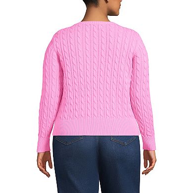 Plus Size Lands' End Modern Cable Crew Sweater