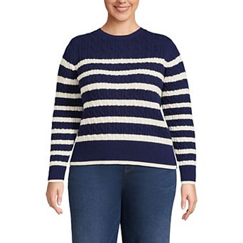 Plus Size Lands' End Modern Cable Crew Sweater