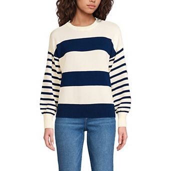 Women's Tall Lands' End Striped Crewneck Sweater