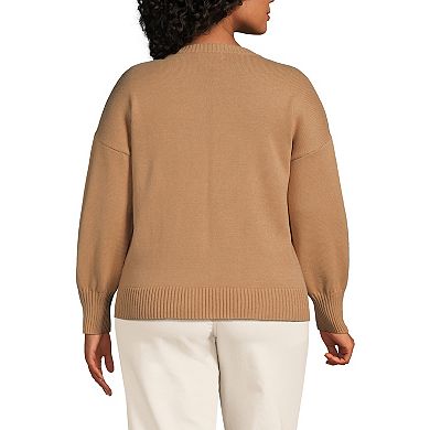 Plus Size Lands' End Drifter Argyle Crewneck Sweater