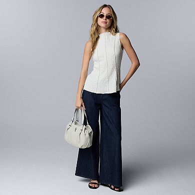 Women's Simply Vera Vera Wang Funnel Neck Pucker Top