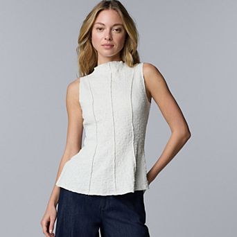 Women's Simply Vera Vera Wang Funnel Neck Pucker Top