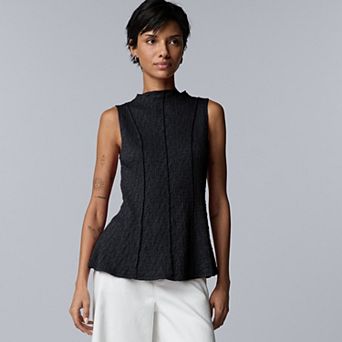 Women's Simply Vera Vera Wang Funnel Neck Pucker Top