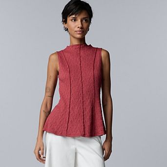 Women's Simply Vera Vera Wang Funnel Neck Pucker Top